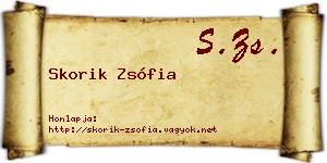 Skorik Zsófia névjegykártya